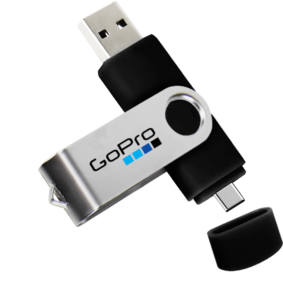 Custom USB-C Dual Pro Swivel 3.0 USB Drive